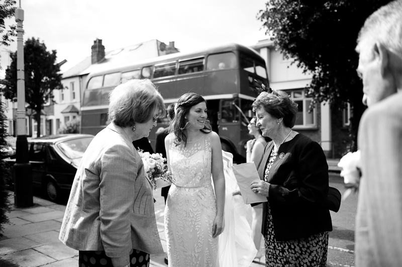 Bride outside St Pauls Church of England Church in Ealing