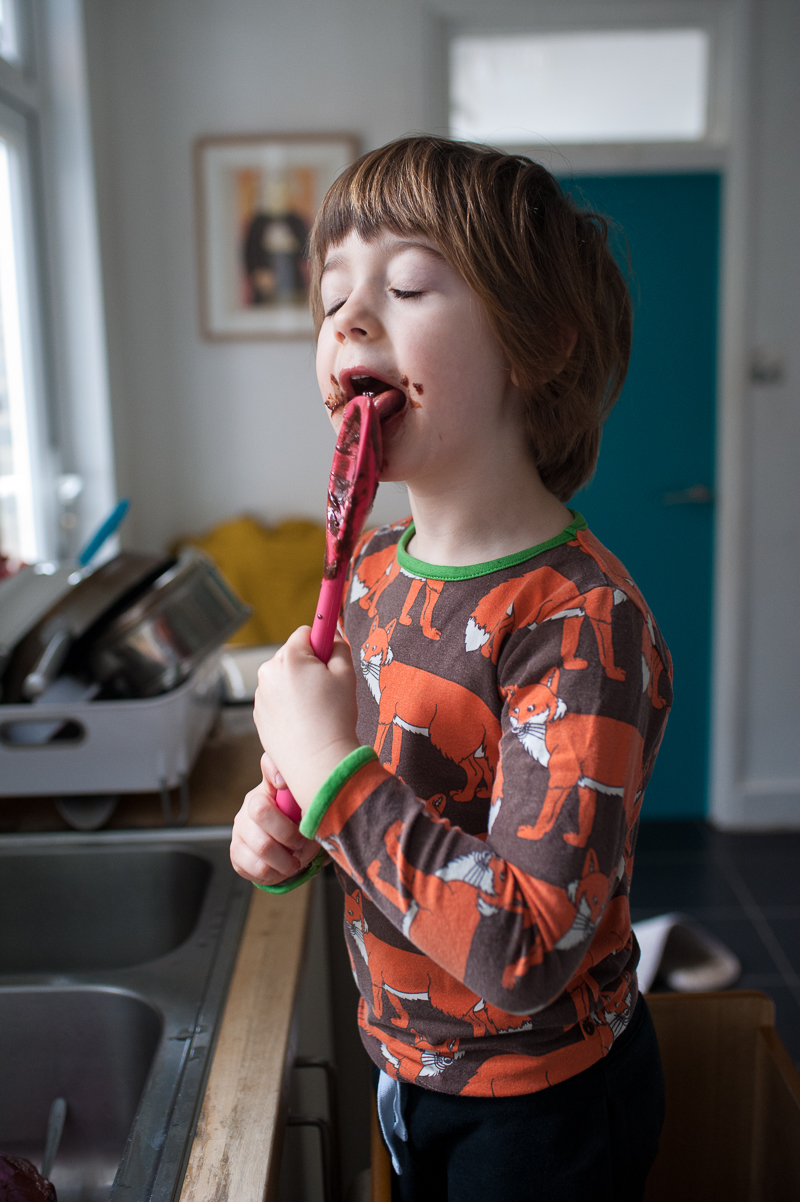 365 Project Boy licking spoon