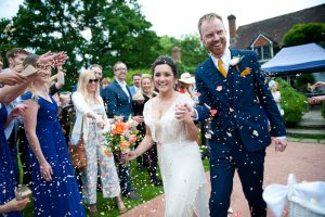 Humanist wedding confetti shot