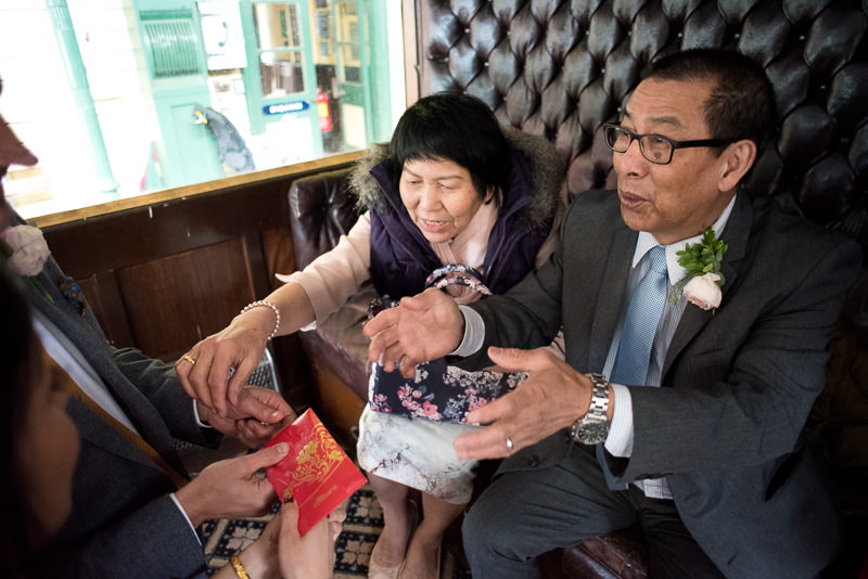 Chinese tea ceremony on train at Fawley Hill