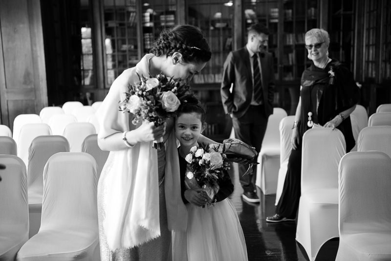 Bride with daughter at Mary Ward House wedding