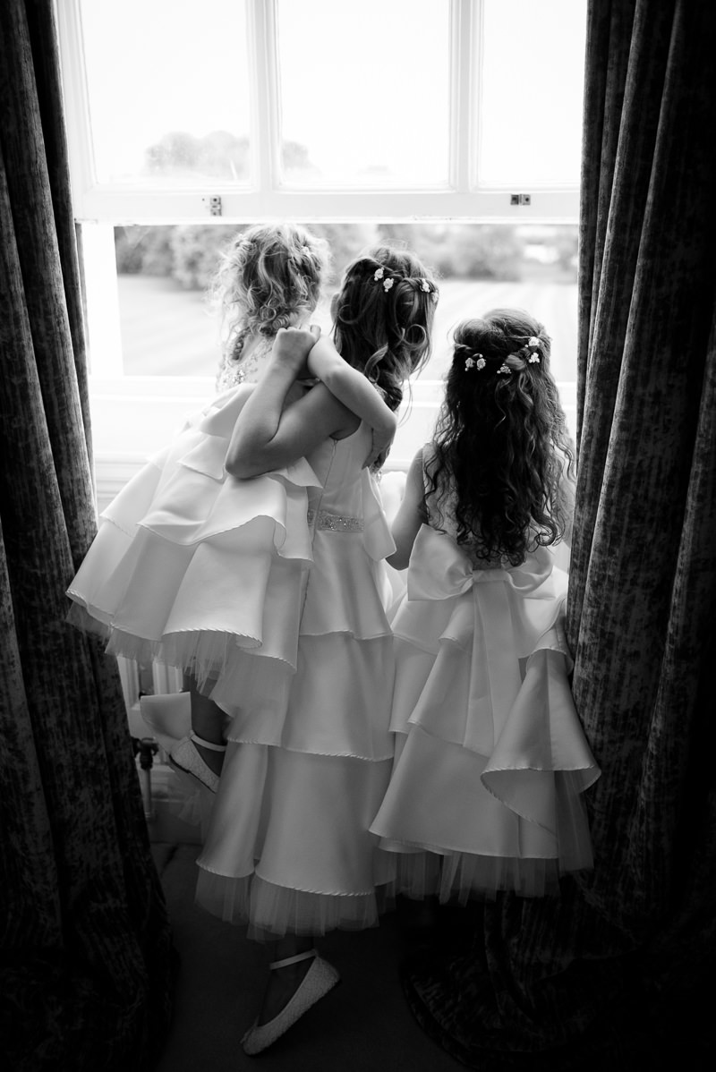 Black and white photograph taken by Boreham House Wedding Photographer