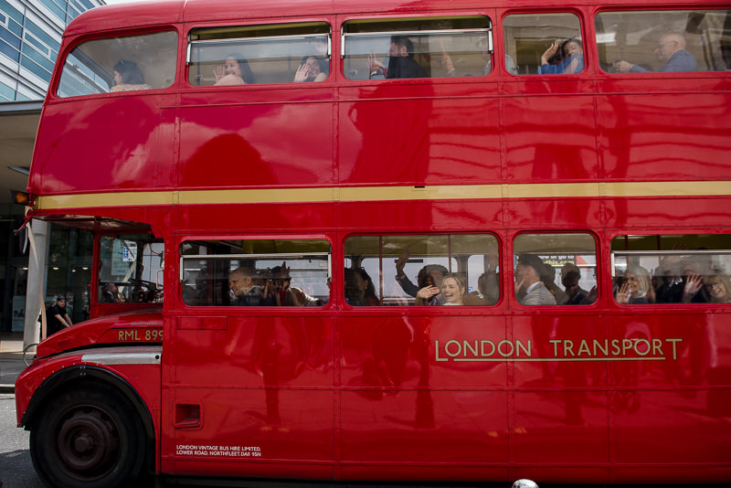 Routemaster bus for Clapton Country Club wedding